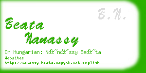 beata nanassy business card